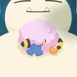 Shiny Mareep 4 - Atop-Belly Sleep