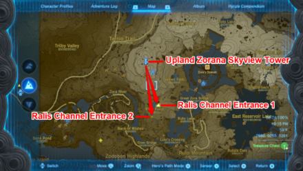 Zelda TotK Upland Zorana Skyview Tower to Ralis Channel