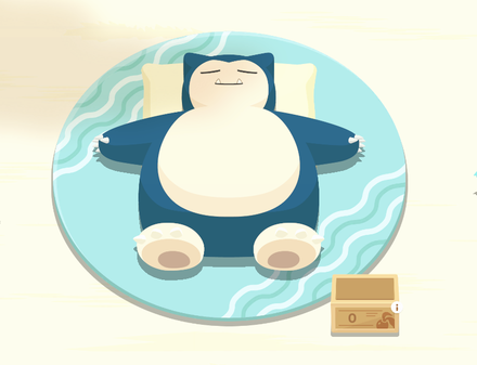 Pokemon Sleep - Regular Snorlax on Cyan Beach