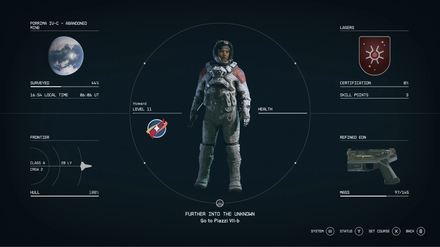 Starfield - Collectibles Progress in the Data Menu