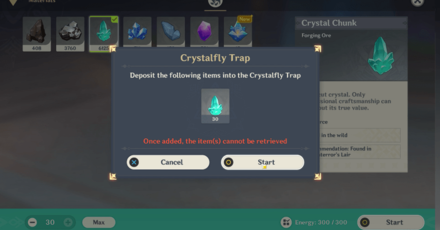 Genshin - How to Use Crystalfly Trap