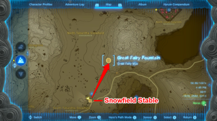 Zelda TotK Snowfield Stable to Great Fairy Fountain