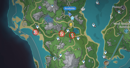 Genshin Impact - Efficacy Testing Simulation Area Day 3 Map Locations