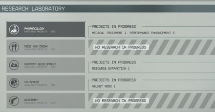 Starfield - Research Projects