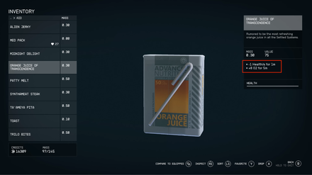 Starfield - Increase Oxygen with Food