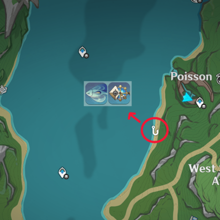 Genshin - West Slopes of Mont Automnequi Fishing Spot