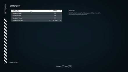 Starfield - Difficulty Settings