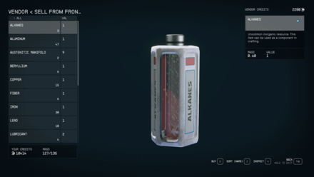 Starfield - Vendor Sell from Ship Storage