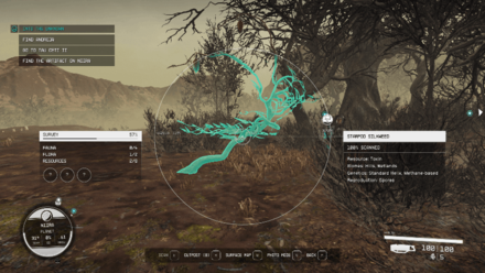 Starfield - 100 Scanned Flora and Fauna are highlighted in green