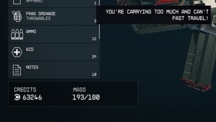 Starfield - You are Encumbered