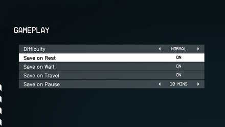 Starfield - Save Settings