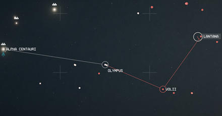 Starfield - Lantana Star Map Overview