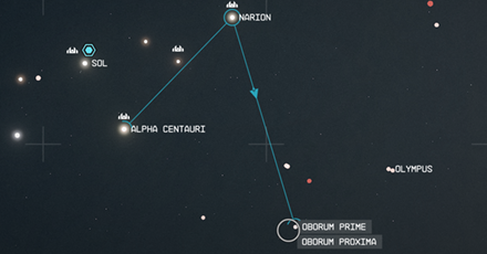 Starfield - Oborum Prime Star Map Overview