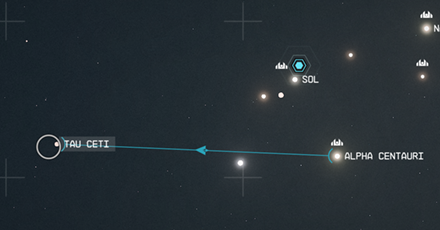 Starfield - Tau Ceti Star Map Overview