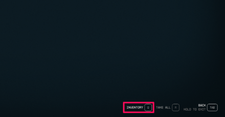 Starfield - Inventory Button Highlighted