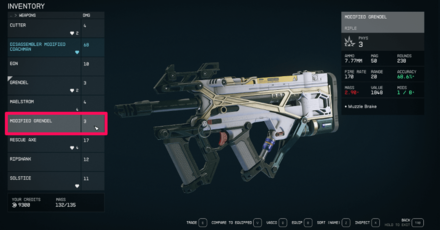 Starfield - Select a Weapon to Trade