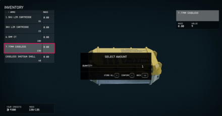 Starfield - Select an Ammo to Trade