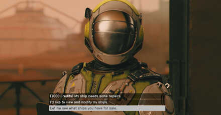 Starfield - Sell Ships to Ship Services Technician