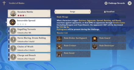 Genshin Impact - Verdict of Blades Day 2 Inexorable Spread Guide - Blade Mirage