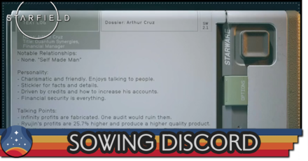 Starfield - Sowing Discord Walkthrough