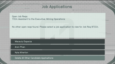 Starfield - Delete the Other Candidate Applications