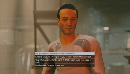 Starfield - showing the gun to Simon