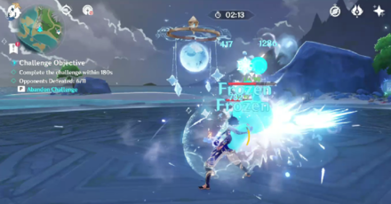 Genshin Impact - Verdict of Blades Day 3 Engulfing Torrents Guide - Frozen