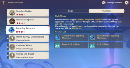 Genshin Impact - Verdict of Blades Day 3 Engulfing Torrents Guide - Blade Mirage