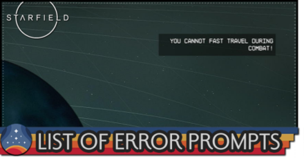 Starfield - List of Error Prompts