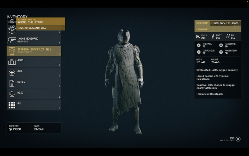 Starborn Spacesuit Bellum