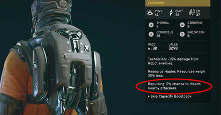 Starfield - Repulsing Armor Effect