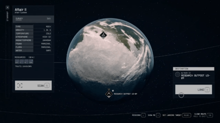 Starfield - Groundpounder Land at Research Outpost U3-09 on Altair II