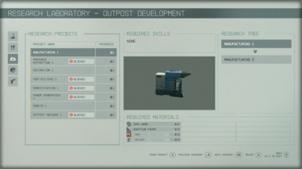 Starfield - Outpost Development Research Projects