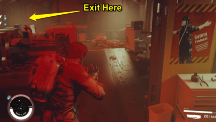 Starfield - Enter through the left door with arrows