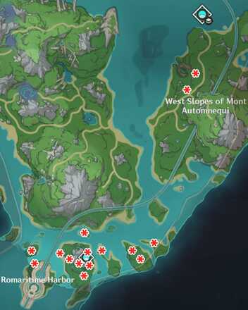 Genshin Impact - Linden Wood Map Locations