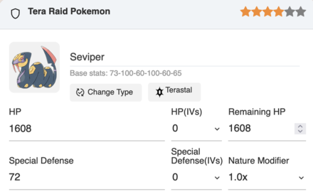Pokemon Scarlet Non-Event Raid Seviper Calculation.png