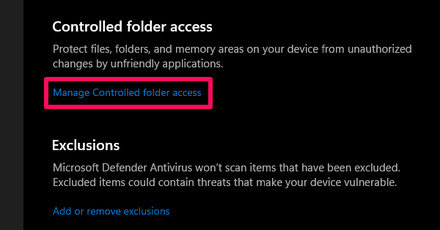 Starfield - Select Manage Controlled Folder Access