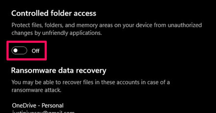 Starfield - Turn Off Controlled Folder Access