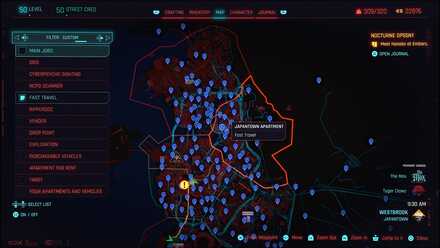 Cyberpunk - Night City Dataterms map