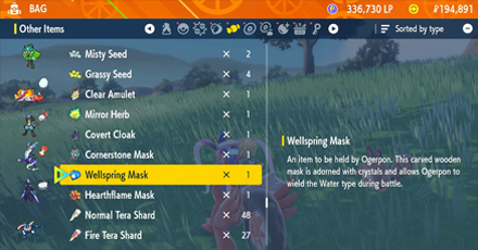 Pokemon SV - Ogerpon Change Wellspring Mask