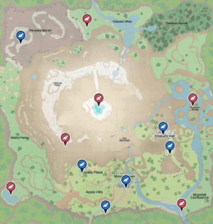 Pokemon Scarlet and Violet - Kitakami Fast Travel Map