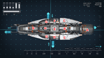 Starfield - Rocinante Top View