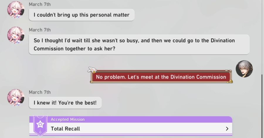 Honkai Star Rail - Reply to March 7th