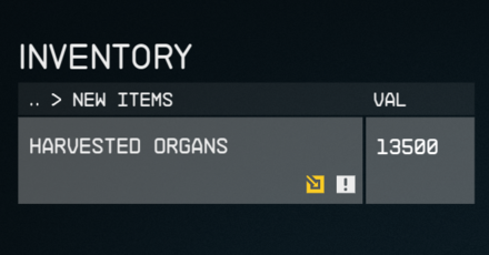 Starfield - Harvested Organs in the Inventory