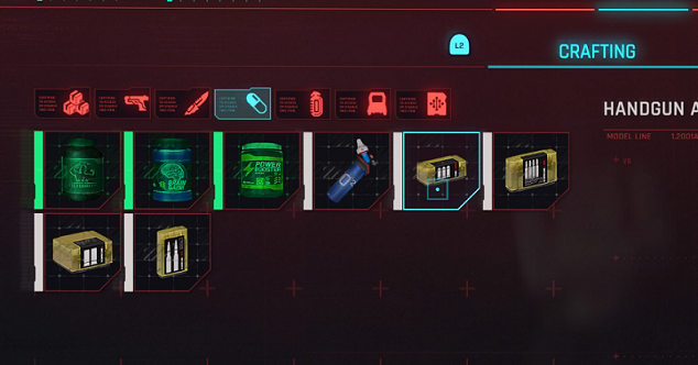 Cyberpunk - craftable ammo
