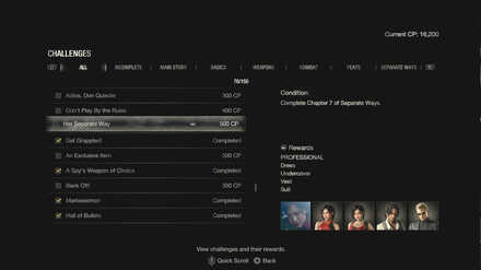 Separate Ways DLC Unlockables