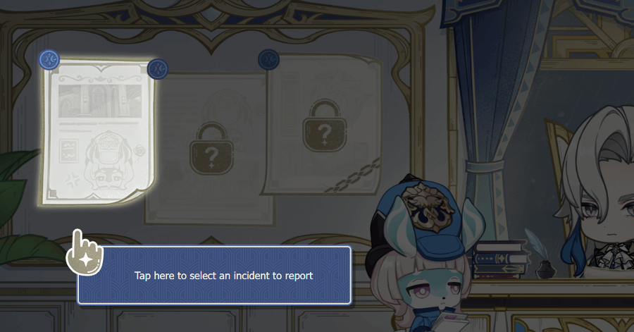 Genshin - Suddenly the Rain Stops - Select an incident to report