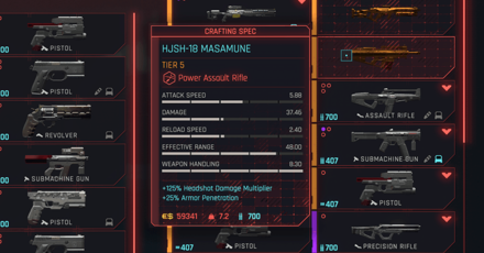 Cyberpunk 2077 Phantom Liberty - Crafting Specs for Sale