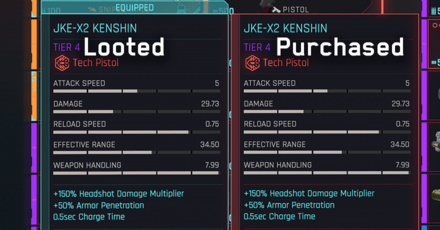 Cyberpunk 2077 Phantom Liberty - Uniform Weapon Stats