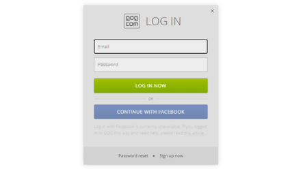 Cyberpunk 2077 - Login to GOG